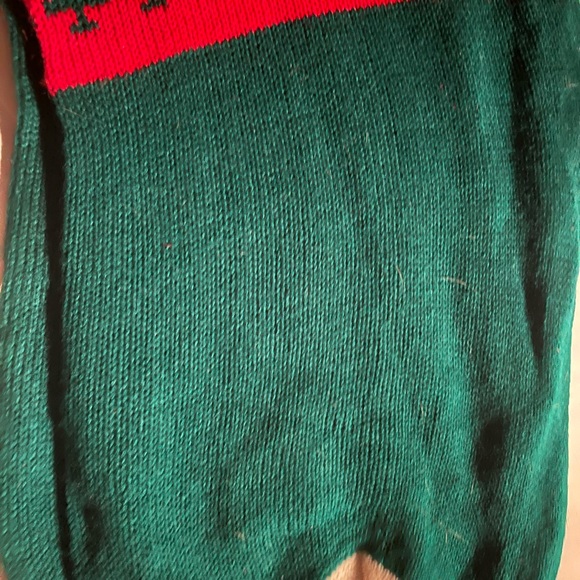 EC 2 vintage Christmas stockings 34” x 9” w Red bears, green red white - Picture 9 of 10